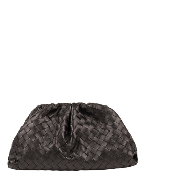 Bottega Veneta Intrecciato Leather Pouch Black Womens - Picture 4 of 5